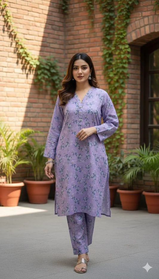 Stylish Women's Printed Khadar Suit with Dopata 3pcs