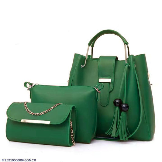 Women's PU leather plain hand bag