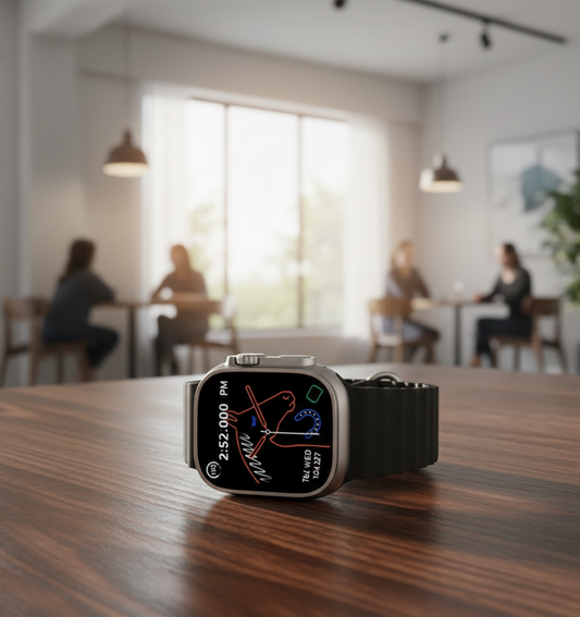 T10 Ultra 2 Smartwatch With White Dial And Black Straps