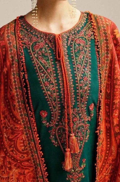 Husain REHAR 3 Pcs Women's Embroidered Suit