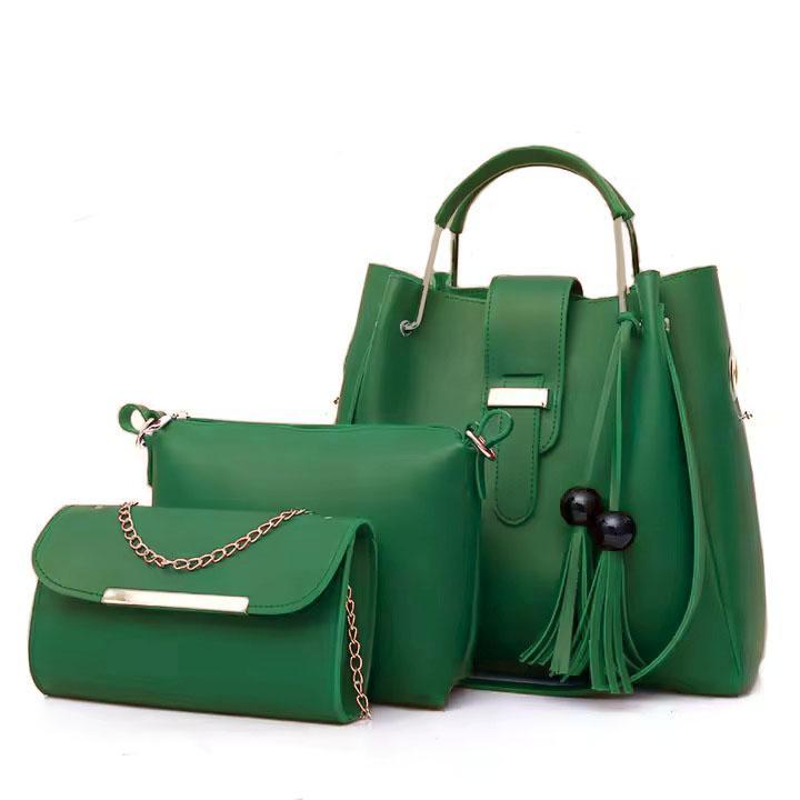 Women's PU leather plain hand bag