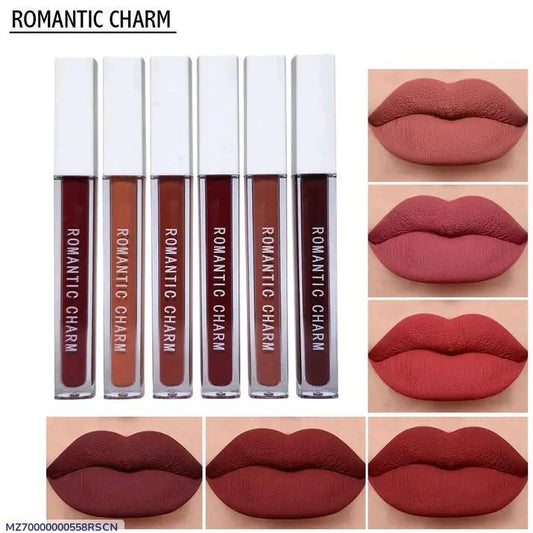 Romantic Empire High Pigmented Matte Lipgloss 6 pcs Shade Of Red