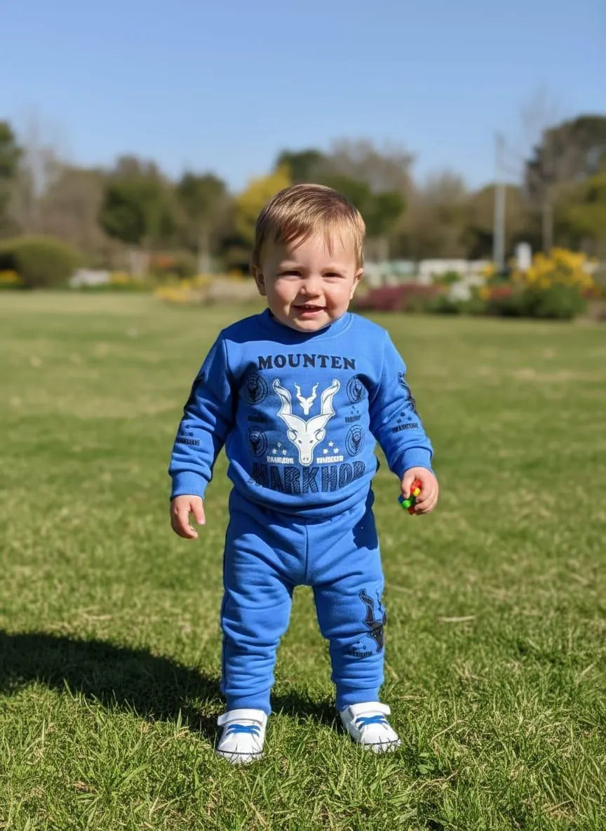 Winter 2 Pcs Boy's Girls  Printed Tracksuit