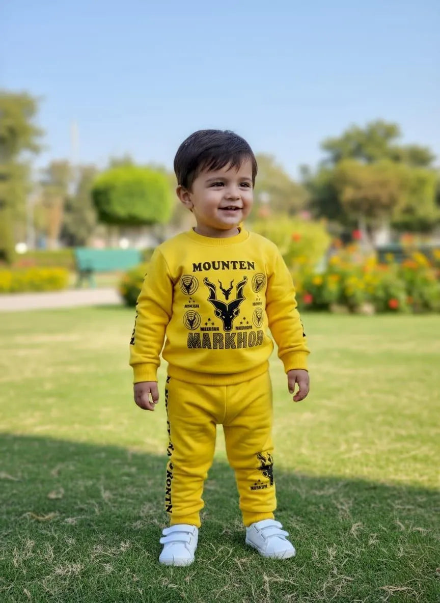 Winter 2 Pcs Boy's Girls  Printed Tracksuit